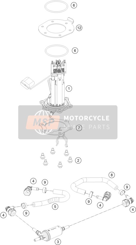 KTM 250 ADVENTURE, blue - CKD 2022 Pompa di benzina per un 2022 KTM 250 ADVENTURE, blue - CKD