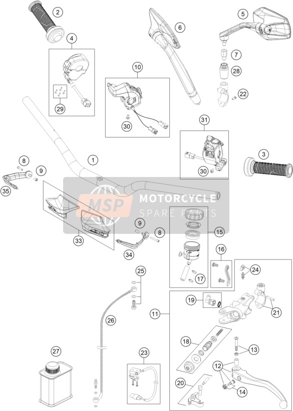 60711912000, Quick Turn Throttle Twist Grip, KTM, 2