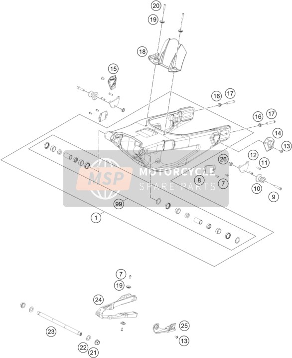 A65304840000, Rear Stand Pin, KTM, 0