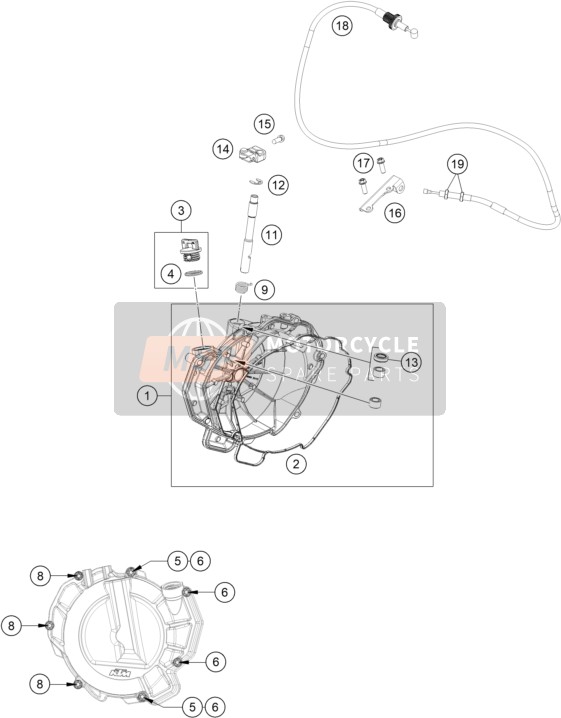 KTM RC 8C 2023 Tapa del embrague 2 para un 2023 KTM RC 8C