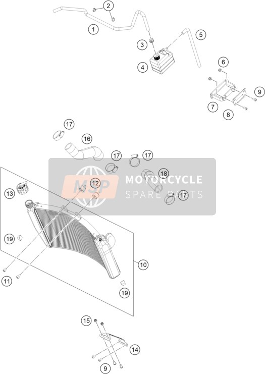 KTM RC 8C 2023 Système de refroidissement pour un 2023 KTM RC 8C