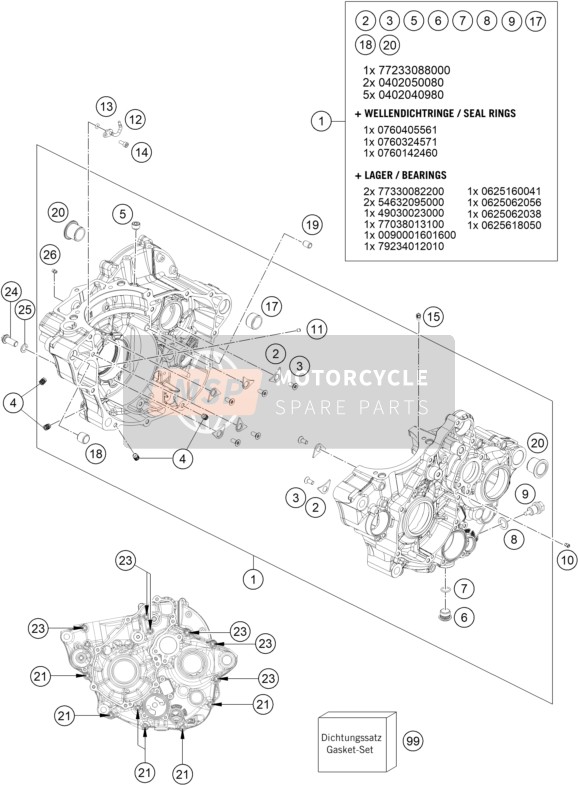 KTM 250 SX-F 2022 Boîtier moteur pour un 2022 KTM 250 SX-F