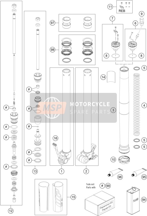 KTM 65 SX 2023 FRONT FORK DISASSEMBLED for a 2023 KTM 65 SX