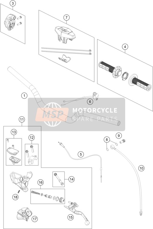 KTM 65 SX 2022 HANDLEBAR, CONTROLS for a 2022 KTM 65 SX