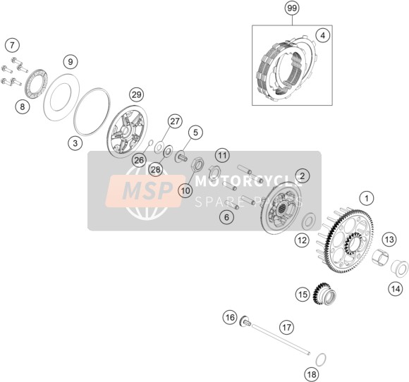 KTM 150 XC-W 2023 Koppeling voor een 2023 KTM 150 XC-W