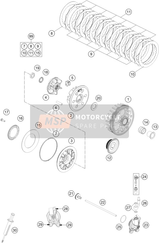 KTM 250 XC-W 2023 CLUTCH for a 2023 KTM 250 XC-W