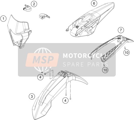 KTM 300 XC-W ERZBERGRODEO 2022 MASK, FENDERS for a 2022 KTM 300 XC-W ERZBERGRODEO