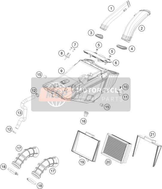 KTM 890 ADVENTURE R CKD 2022 Filtre à air 2 pour un 2022 KTM 890 ADVENTURE R CKD