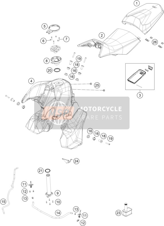 A61007047000C1A, Passenger Seat, KTM, 0