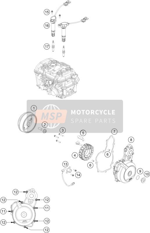 KTM 890 ADVENTURE, black 2022 Système de mise à feu 2 pour un 2022 KTM 890 ADVENTURE, black