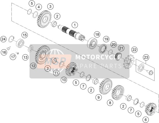 A46033514000, Idler Gear FOURTH-GEAR, TEETH=26, KTM, 0