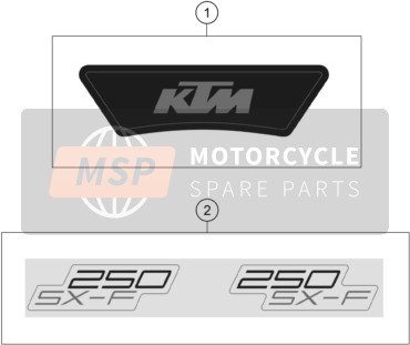 KTM 250 SX-F CKD 2023 Calcomanía para un 2023 KTM 250 SX-F CKD