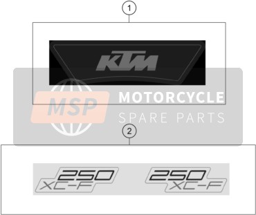 KTM 250 XC-F 2022 Sticker voor een 2022 KTM 250 XC-F