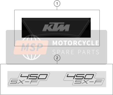 KTM 450 SX-F, United States 2022 Decalcomania per un 2022 KTM 450 SX-F, United States