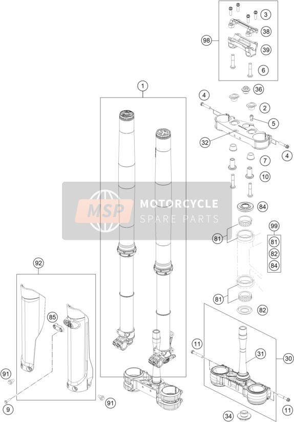 A460C159X406000, Fork Ktm 450 SX-F 2024 Us, KTM, 0