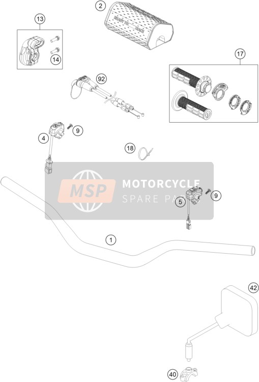 KTM 250 SX-F CKD 2023 Stuur, Besturing voor een 2023 KTM 250 SX-F CKD