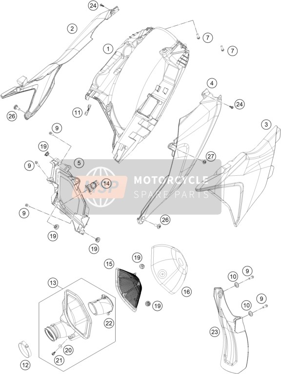 KTM 250 SX-F 2023 AIR FILTER 2 for a 2023 KTM 250 SX-F