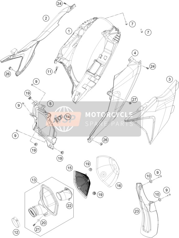 A46006003000ABB, Air Filter Box Cover, KTM, 0