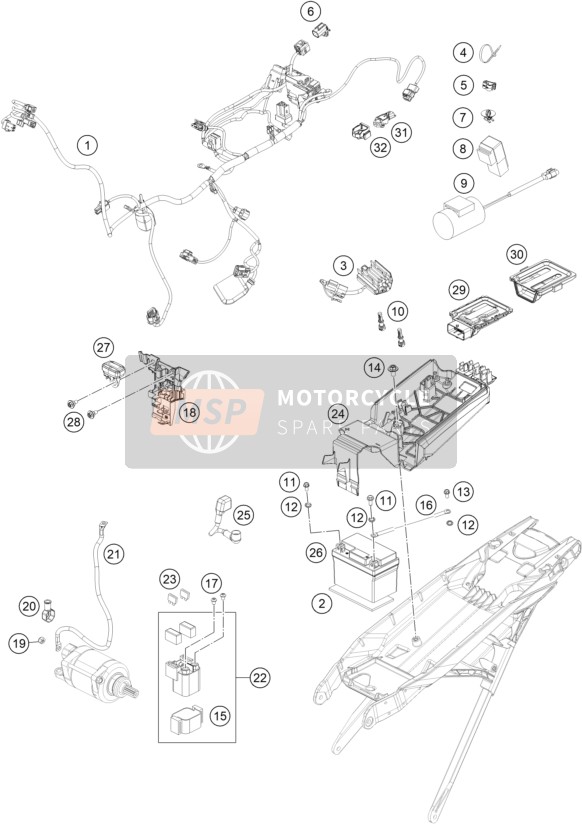 KTM 300 SX 2022 WIRING HARNESS for a 2022 KTM 300 SX