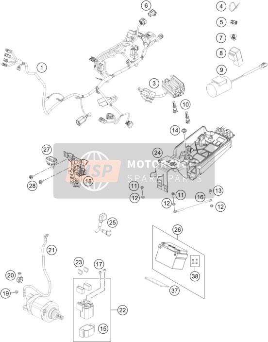 KTM 450 SX-F FACTORY EDITION 2022 Arnés de cableado para un 2022 KTM 450 SX-F FACTORY EDITION