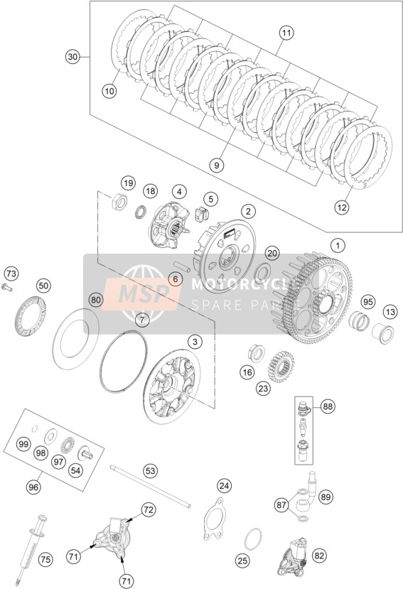 KTM 350 EXC-F, United States 2023 Koppeling voor een 2023 KTM 350 EXC-F, United States