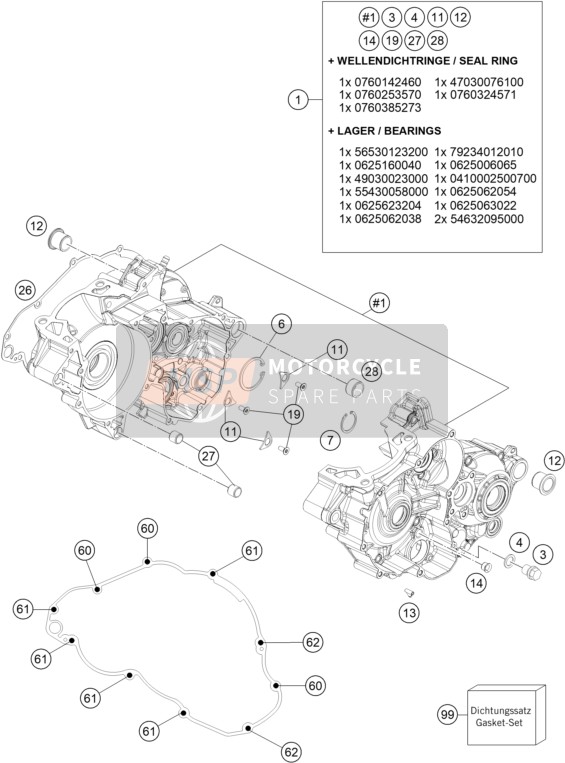 KTM 250 XC 2023 ENGINE CASE for a 2023 KTM 250 XC
