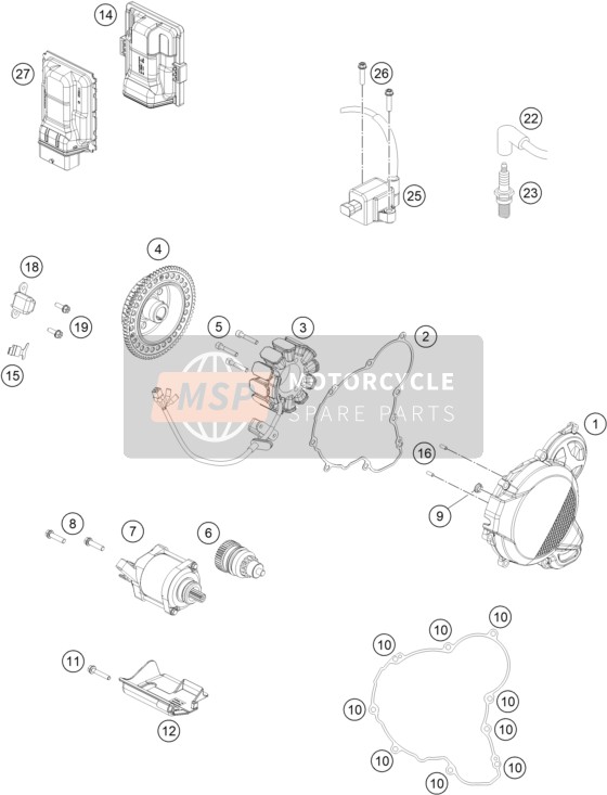 A44040040000, Starter Motor Cover, KTM, 0