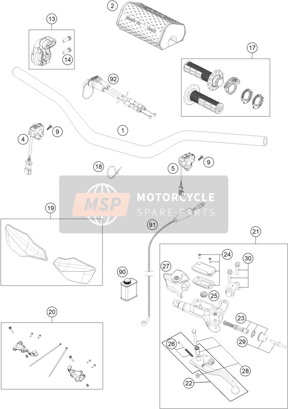 79602084144, Mounting Kit, Handguard, Right And Left, KTM, 1