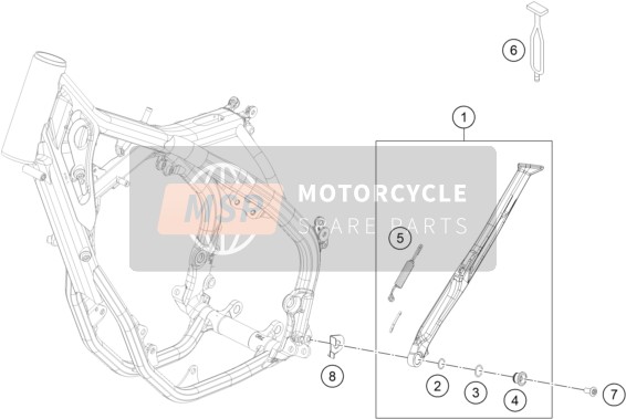 KTM 250 XC 2022 SIDE / CENTER STAND for a 2022 KTM 250 XC