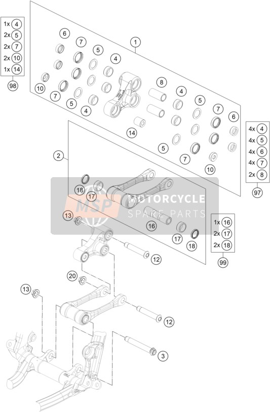 A46004085000, Pin, Triangle Lever M14X1.5, KTM, 0