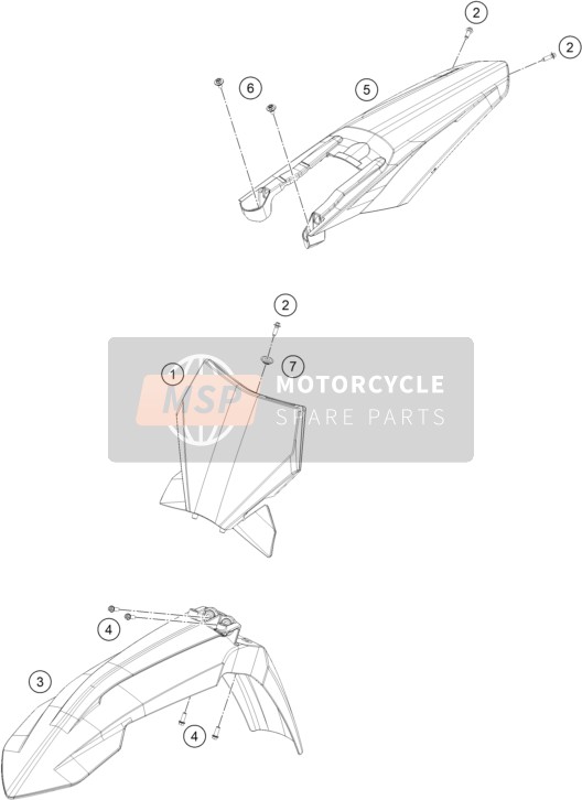 KTM 450 SMR 2022 Masker, Spatborden 2 voor een 2022 KTM 450 SMR