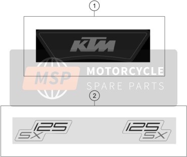 KTM 125 SX 2023 Calcomanía para un 2023 KTM 125 SX