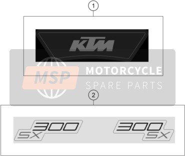 KTM 300 SX 2023 Sticker voor een 2023 KTM 300 SX