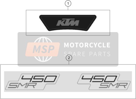 KTM 450 SMR 2023 Sticker 2 voor een 2023 KTM 450 SMR