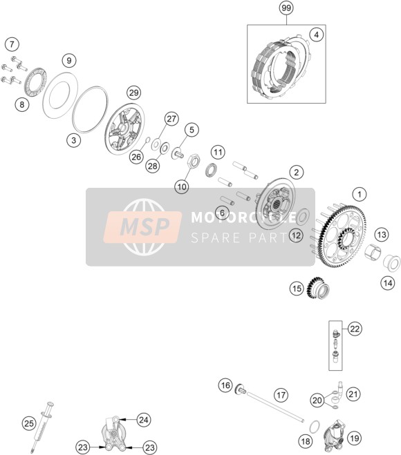 KTM 125 XC 2023 CLUTCH for a 2023 KTM 125 XC