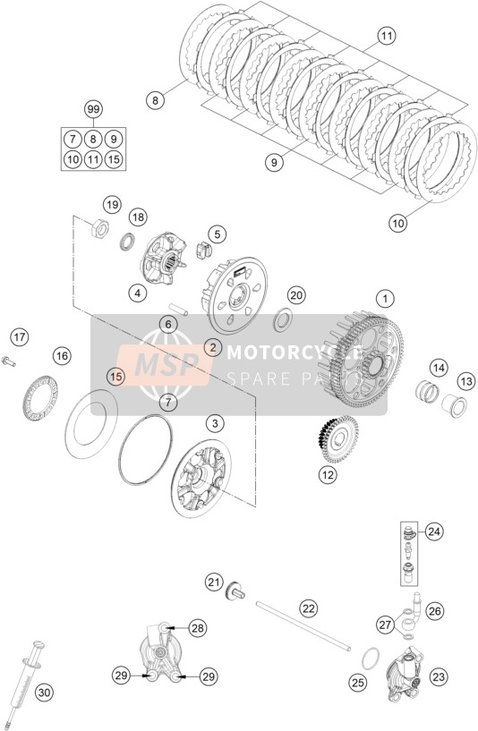 KTM 250 SX 2023 CLUTCH for a 2023 KTM 250 SX