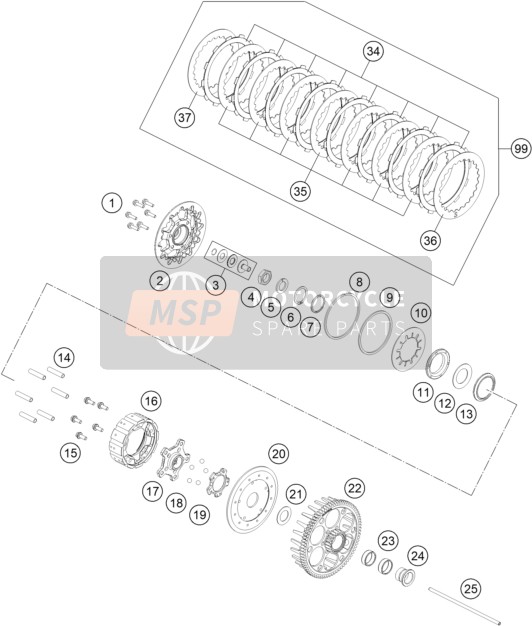 KTM 450 SMR 2023 Embrague 2 para un 2023 KTM 450 SMR