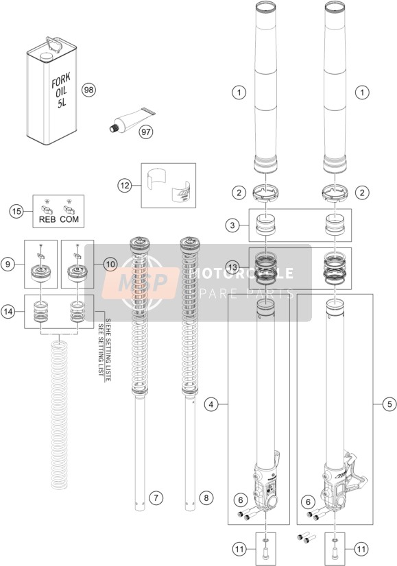RP10048T, Seal Kit 48mm Skf Black, KTM, 0