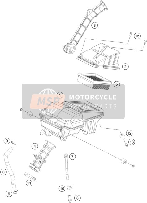KTM 200 Duke, orange, ABS - CKD BR 2020 Air Filter for a 2020 KTM 200 Duke, orange, ABS - CKD BR