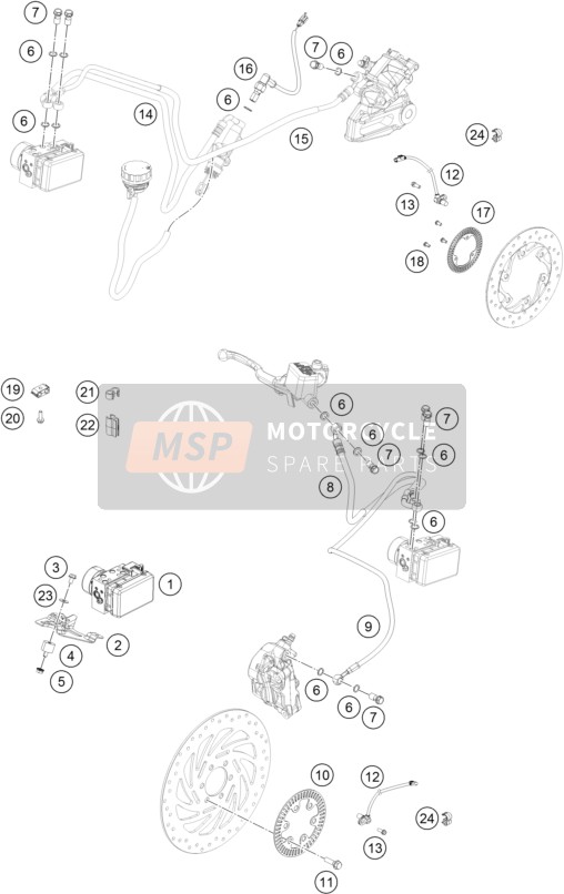 KTM RC 390, white - B.D. US 2020 Anti Blokkeer Systeem ABS voor een 2020 KTM RC 390, white - B.D. US