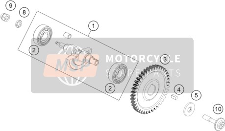 KTM 200 Duke, black, w/o ABS - CKD CO 2020 Arbre d'équilibrage pour un 2020 KTM 200 Duke, black, w/o ABS - CKD CO