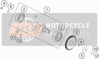 KTM 250 Duke, orange w/o ABS-CKD CO 2020 Balancer-as voor een 2020 KTM 250 Duke, orange w/o ABS-CKD CO