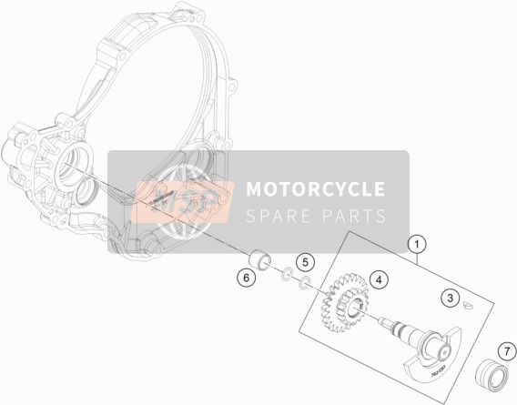 KTM 250 EXC-F Six Days EU 2021 Eje equilibrador para un 2021 KTM 250 EXC-F Six Days EU