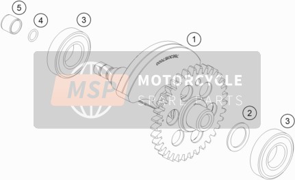 KTM 690 SMC R EU 2020 Ausgleichswelle für ein 2020 KTM 690 SMC R EU