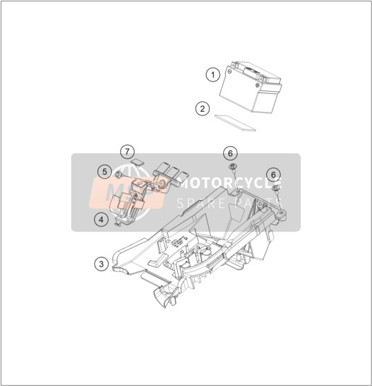 KTM 250 EXC-F EU 2021 Battery for a 2021 KTM 250 EXC-F EU