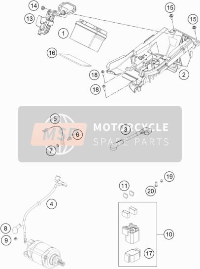 KTM 450 XC-F US 2021 Batteria per un 2021 KTM 450 XC-F US