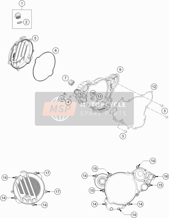 KTM 125 XC US 2021 Koppelingsdeksel voor een 2021 KTM 125 XC US