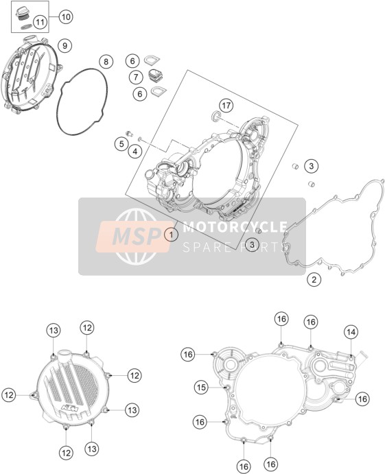 KTM 250 SX US 2020 Koppelingsdeksel voor een 2020 KTM 250 SX US