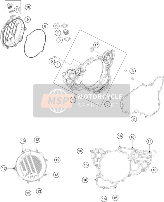 KTM 250 SX US 2020 Clutch Cover for a 2020 KTM 250 SX US