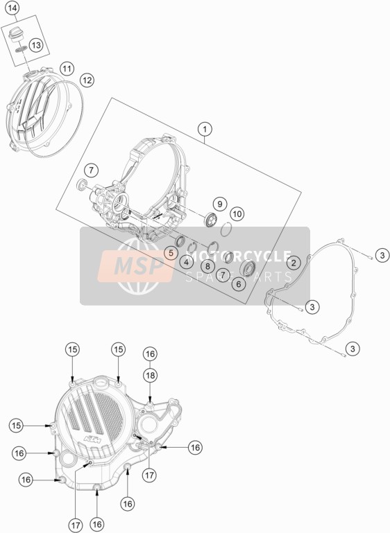 KTM 250 SX-F EU 2021 Clutch Cover for a 2021 KTM 250 SX-F EU